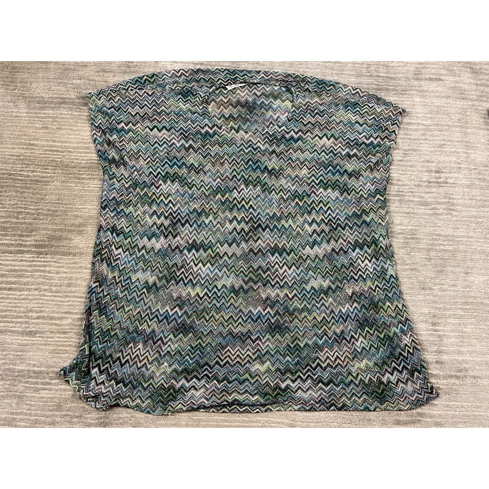 Krazy Kat Poncho Top Womens One Size Multicolor Zig Zag Rayon‎ Blend Casual